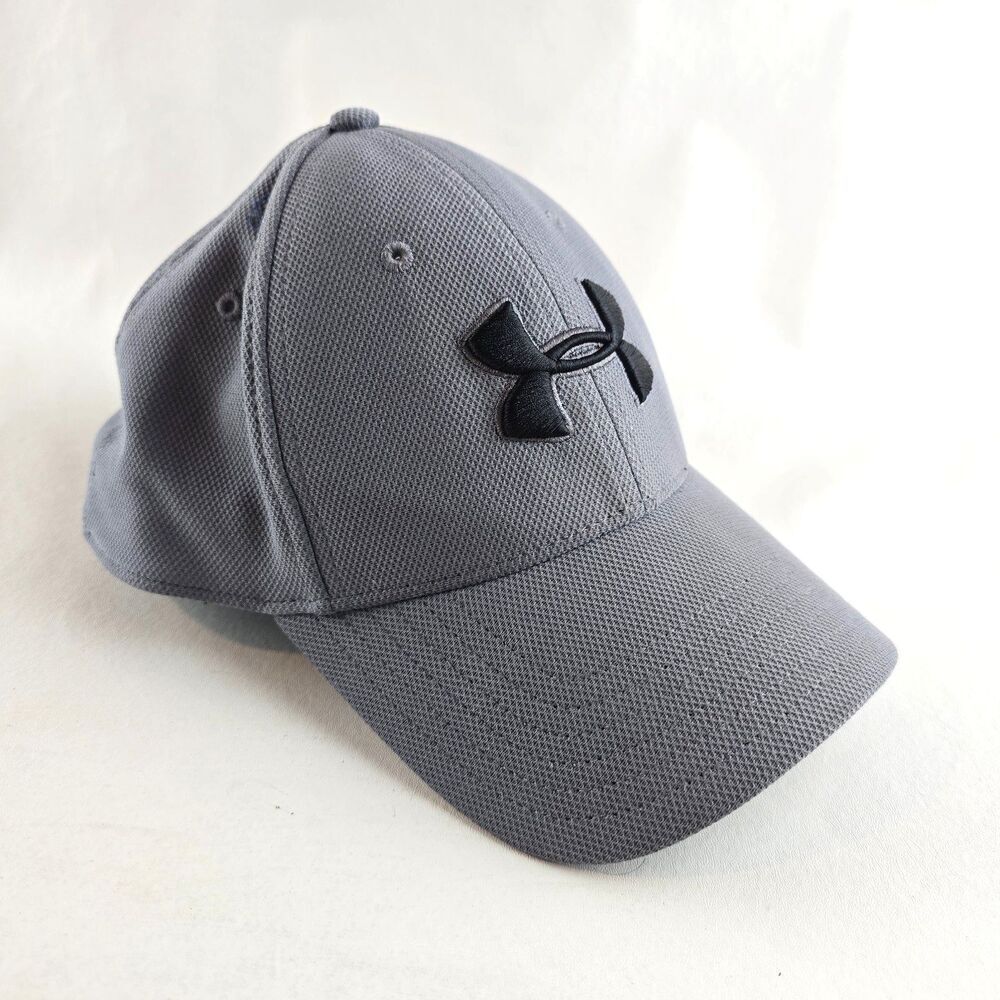 Under Armour Baseball Cap Mens L/XL Gray Stretch Fit Hat Athletic Training Golf